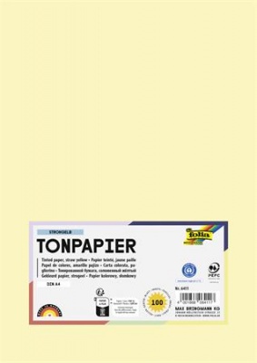 Színes papír, A4, 130 g, 100 lap, FOLIA, szalmasárga